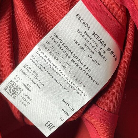 ESCADA Top Womens 40 US 10 Fitted Bell Sleeve NEW $795 Virgin Wool Blend Stretch - Picture 8 of 11